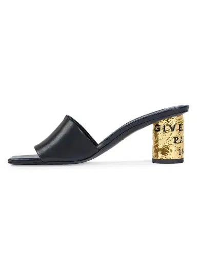 Givenchy Women's Tape Heeled Mules in Leather - Black - Size 11 | Thumbnail 3