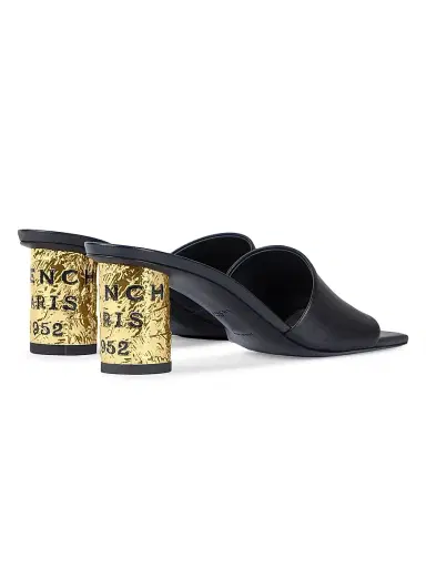 Givenchy Women's Tape Heeled Mules in Leather - Black - Size 11 | Thumbnail 4