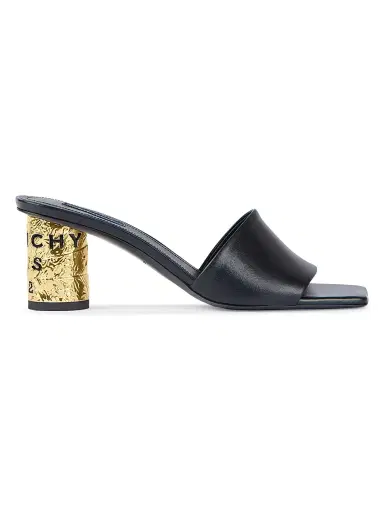 Givenchy Women's Tape Heeled Mules in Leather - Black - Size 11 | Thumbnail 1