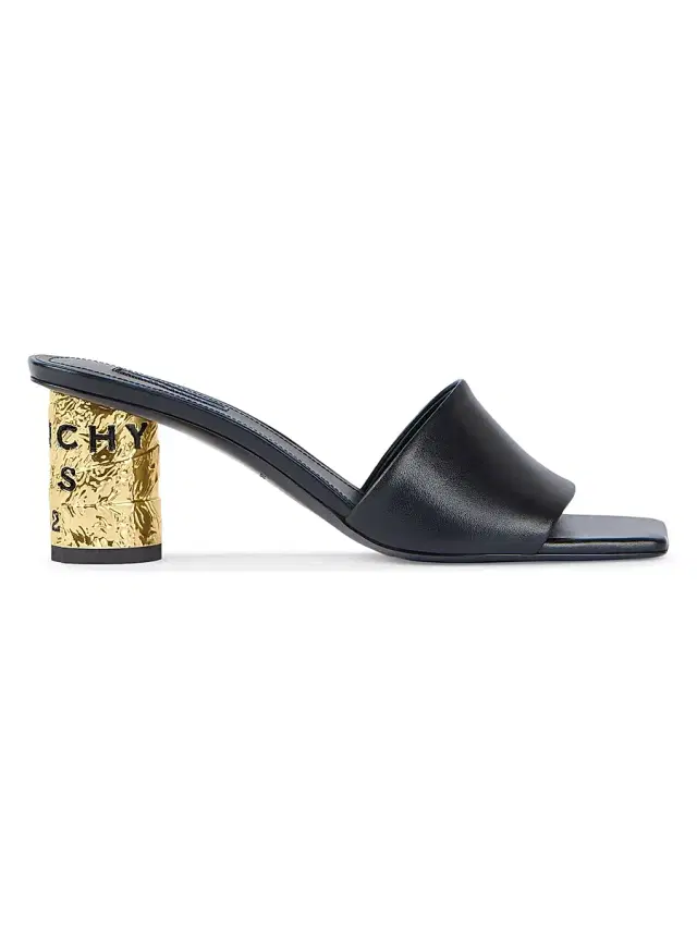 Givenchy Women's Tape Heeled Mules in Leather - Black
