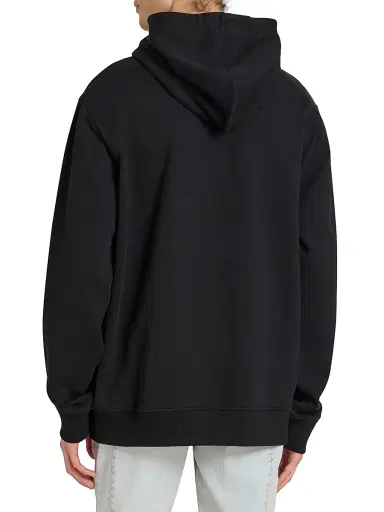 Balmain Men's Logo-Embroidered Cotton Hoodie - Black White | Thumbnail 5