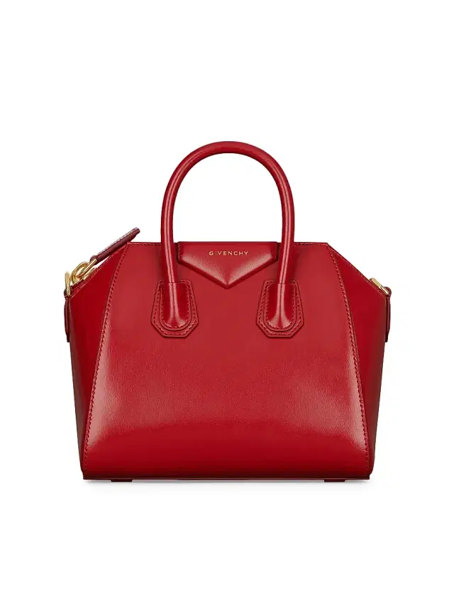 Givenchy Women's Mini Antigona Top Handle Bag in Box Leather - Vermillon