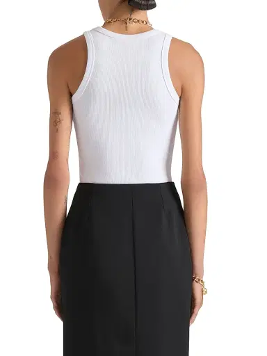 Givenchy Women's Slim Fit Tank Top in Cotton with Paris Print - White - Size XS | Thumbnail 5