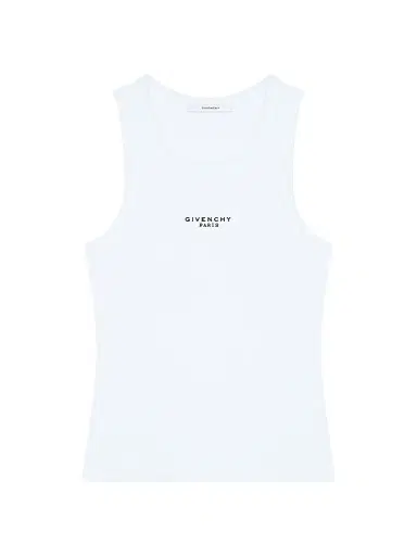 Givenchy Women's Slim Fit Tank Top in Cotton with Paris Print - White - Size XS | Thumbnail 1