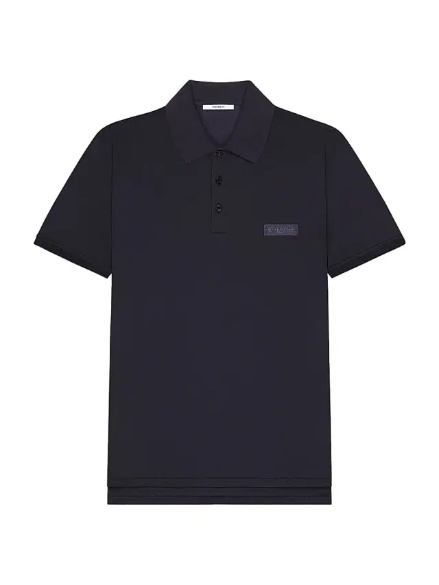 Men's Polo in Cotton with Paris Gros Grain - Dark Navy