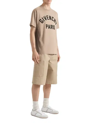 Givenchy Men's Paris T-Shirt in Cotton - Beige Black - Size XXL | Thumbnail 3