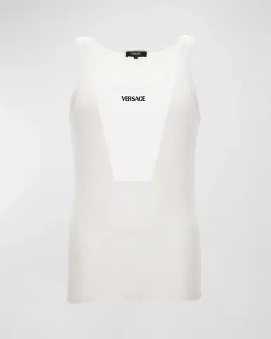 Versace Men's Embroidered Logo Tank Top | Thumbnail 2
