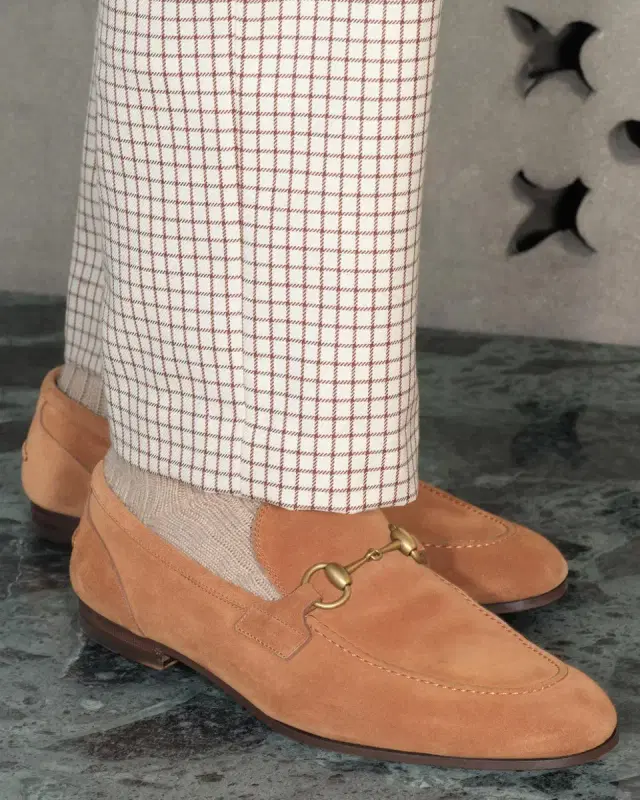Gucci Men's Jordaan Suede Bit Loafers