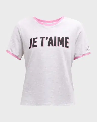 Cinq à Sept Two-Tone Je T 'aime Short-Sleeve Cotton T-Shirt | Thumbnail 2 Cinq à Sept Two-Tone Je T 'aime Short-Sleeve Cotton T-Shirt | Thumbnail 2