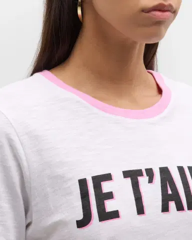 Cinq à Sept Two-Tone Je T 'aime Short-Sleeve Cotton T-Shirt | Thumbnail 5 Cinq à Sept Two-Tone Je T 'aime Short-Sleeve Cotton T-Shirt | Thumbnail 5