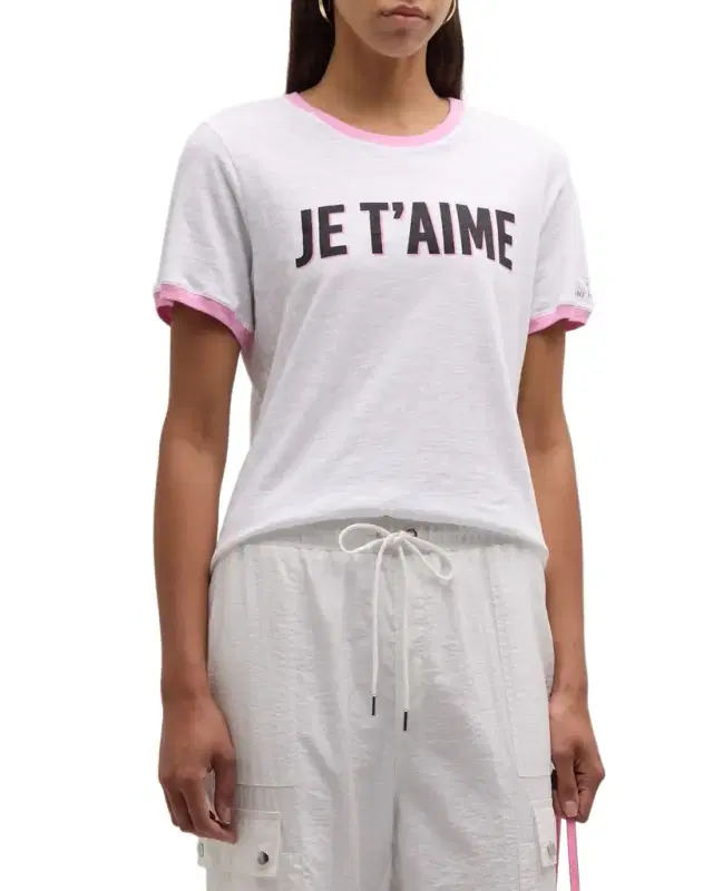 Two-Tone Je T 'aime Short-Sleeve Cotton T-Shirt