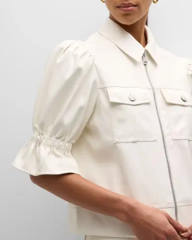 Cinq a Sept Holly Cropped Vegan Leather Jacket | Thumbnail 5 Cinq a Sept Holly Cropped Vegan Leather Jacket | Thumbnail 5