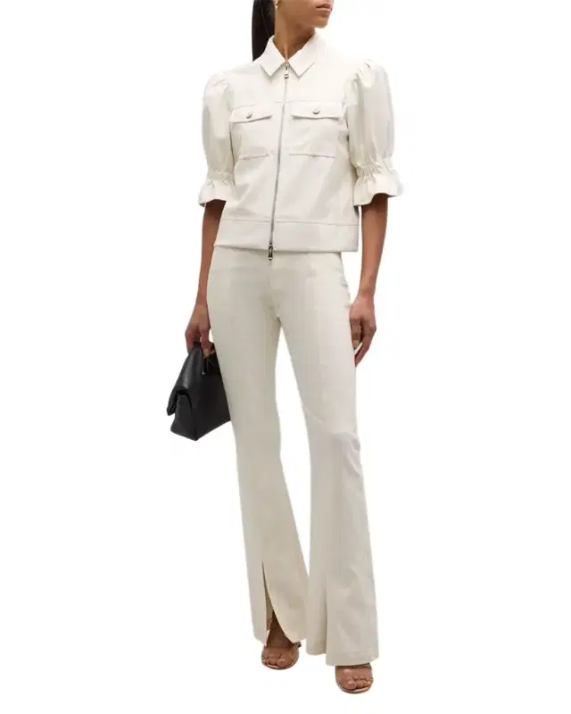Cinq a Sept Holly Cropped Vegan Leather Jacket