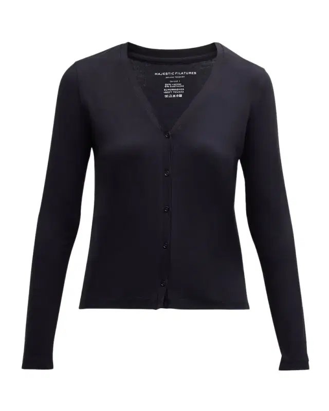 Majestic Filatures Soft Touch Button-Front Cardigan