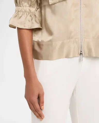 Cinq à Sept Holly Short-Sleeve Sateen Jacket | Thumbnail 5 Cinq à Sept Holly Short-Sleeve Sateen Jacket | Thumbnail 5