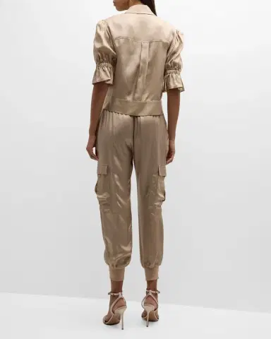 Cinq à Sept Holly Short-Sleeve Sateen Jacket | Thumbnail 6 Cinq à Sept Holly Short-Sleeve Sateen Jacket | Thumbnail 6