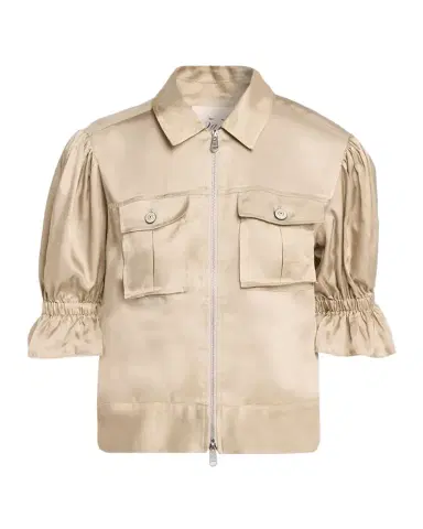 Cinq à Sept Holly Short-Sleeve Sateen Jacket | Thumbnail 1 Cinq à Sept Holly Short-Sleeve Sateen Jacket | Thumbnail 1