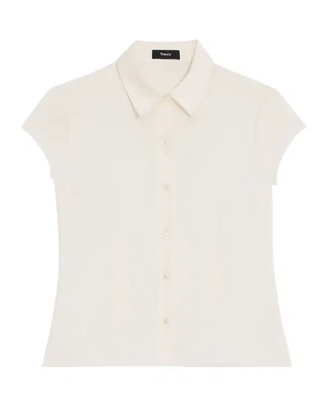 Theory Cap-Sleeve Modern Silk Georgette Blouse
