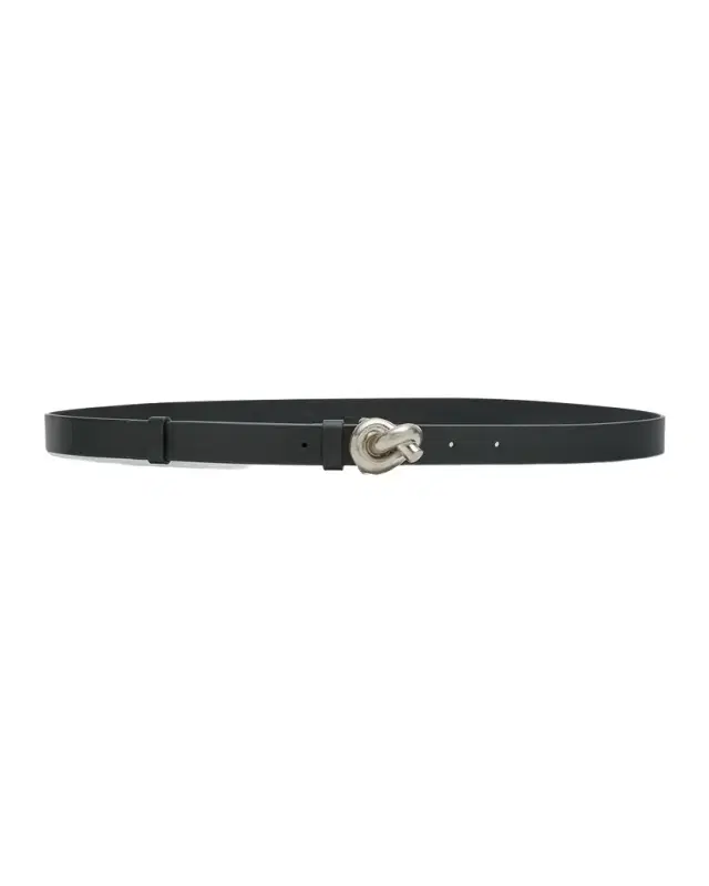 Brass Knot Skinny Leather Belt