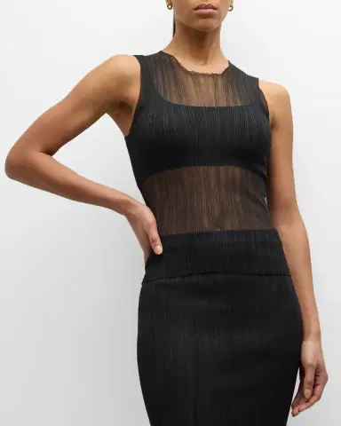 Simkhai Oakley Bralette Plise Knit Tank Top | Thumbnail 4 Simkhai Oakley Bralette Plise Knit Tank Top | Thumbnail 4