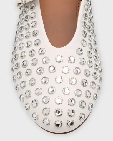 Alaïa Leather Mary Jane Flats With Allover Studs | Thumbnail 6