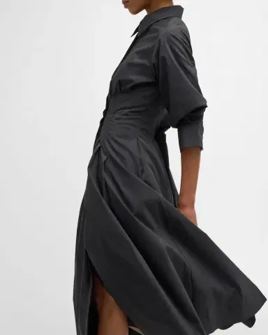 Simkhai Jazz Poplin Pintuck Midi Shirtdress | Thumbnail 7 Simkhai Jazz Poplin Pintuck Midi Shirtdress | Thumbnail 7