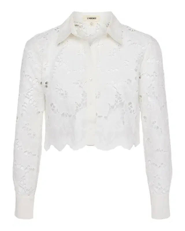 Seychelle Floral Eyelet-Embroidered Cropped Shirt