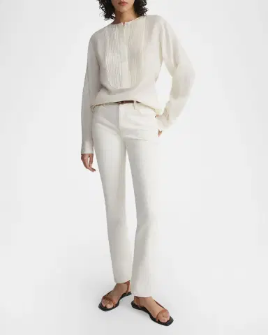 Lafayette 148 New York Cropped Straight-Leg Denim Jeans | Thumbnail 2