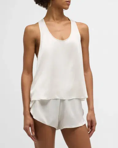 Lunya Tulip-Back Washable Silk Tank & Shorts Set | Thumbnail 3
