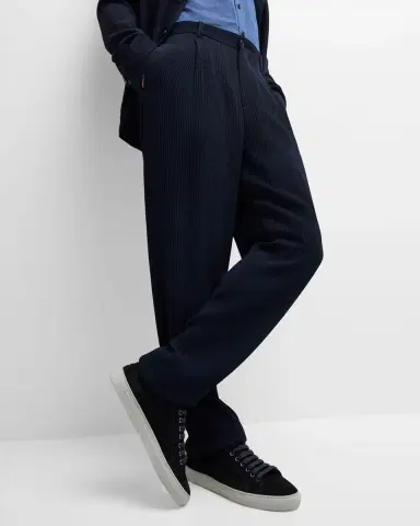 Giorgio Armani Men's Loose-Fit Seersucker Pants | Thumbnail 6 Giorgio Armani Men's Loose-Fit Seersucker Pants | Thumbnail 6