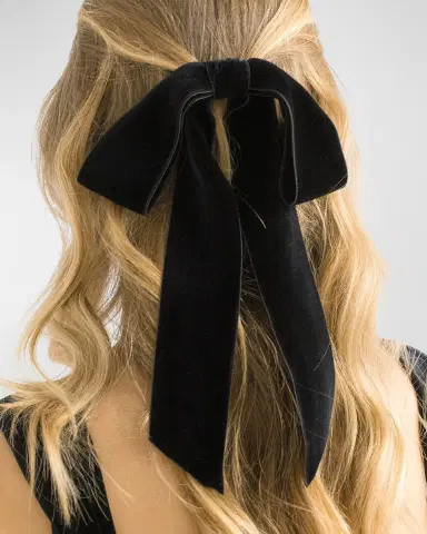 Jennifer Behr Adley Velvet Bow Barrette | Thumbnail 2