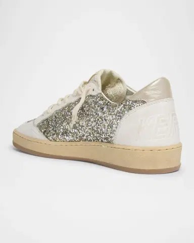 Golden Goose Ball Star Glitter Leather Low-Top Sneakers | Thumbnail 4