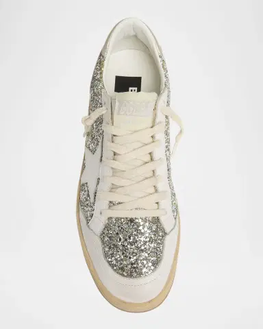 Golden Goose Ball Star Glitter Leather Low-Top Sneakers | Thumbnail 6