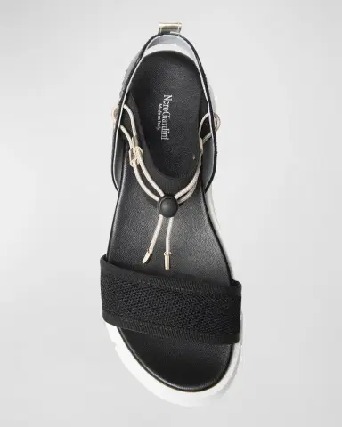 NeroGiardini Bungee Leather Flatform Sandals | Thumbnail 4