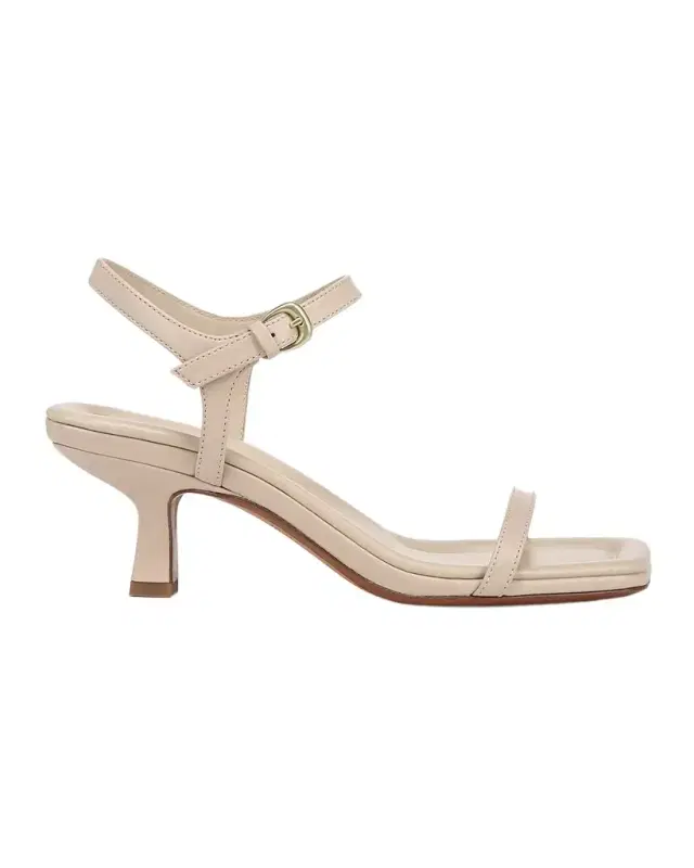Coco Leather Kitten-Heel Sandals