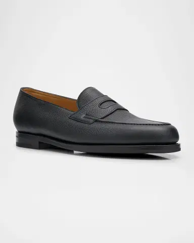 John Lobb Men's Lopez Soft Grained Leather Penny Loafers | Thumbnail 2 John Lobb Men's Lopez Soft Grained Leather Penny Loafers | Thumbnail 2