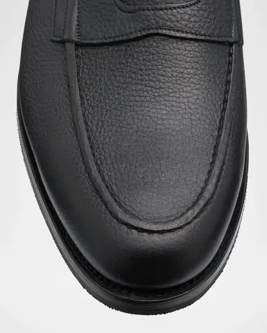 John Lobb Men's Lopez Soft Grained Leather Penny Loafers | Thumbnail 5 John Lobb Men's Lopez Soft Grained Leather Penny Loafers | Thumbnail 5