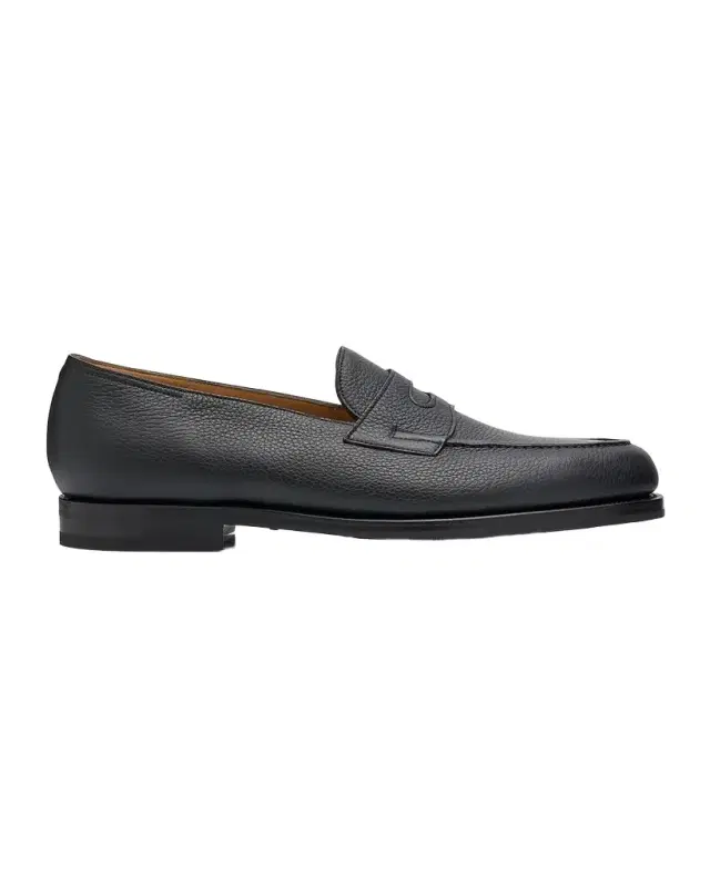 John Lobb Men's Lopez Soft Grained Leather Penny Loafers