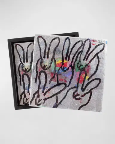 Hunt Slonem Color Burst Bunnies Coasters, Set of 4 | Thumbnail 2