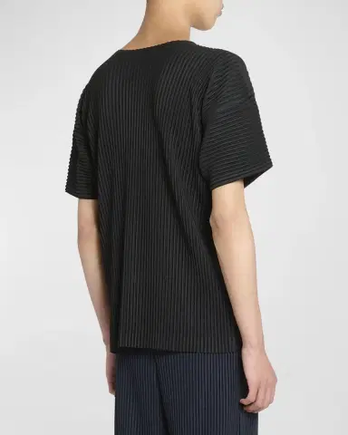 Homme Plissé Issey Miyake Men 's Basics Short-Sleeve Pleated Shirt | Thumbnail 6 Homme Plissé Issey Miyake Men 's Basics Short-Sleeve Pleated Shirt | Thumbnail 6