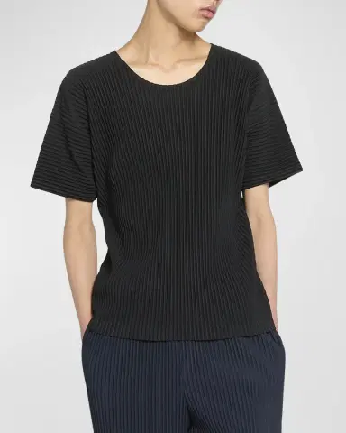 Homme Plissé Issey Miyake Men 's Basics Short-Sleeve Pleated Shirt | Thumbnail 7 Homme Plissé Issey Miyake Men 's Basics Short-Sleeve Pleated Shirt | Thumbnail 7