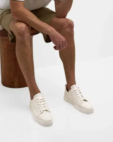 Christian Louboutin Men's Louis Junior Leather Low-Top Sneakers | Thumbnail 2