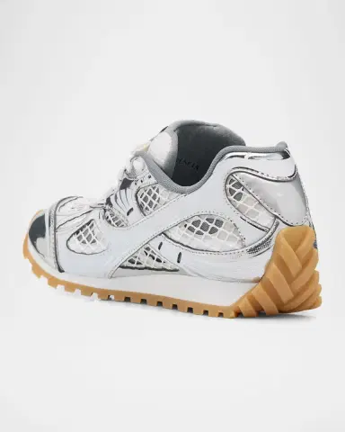 Bottega Veneta Women's Orbit Metallic Net Runner Sneakers | Thumbnail 3