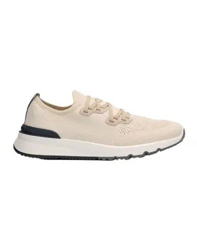 Brunello Cucinelli Men's Melange Knit Runner Sneakers | Thumbnail 1 Brunello Cucinelli Men's Melange Knit Runner Sneakers | Thumbnail 1