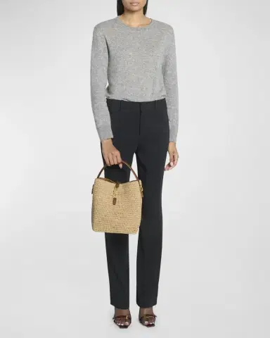 Saint Laurent Le 37 Raffia Bucket Bag | Thumbnail 2 Saint Laurent Le 37 Raffia Bucket Bag | Thumbnail 2