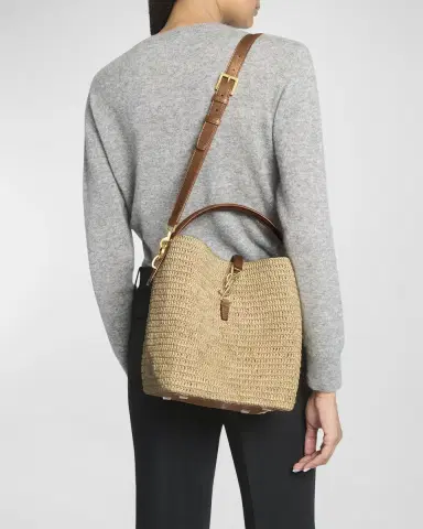 Saint Laurent Le 37 Raffia Bucket Bag | Thumbnail 4 Saint Laurent Le 37 Raffia Bucket Bag | Thumbnail 4