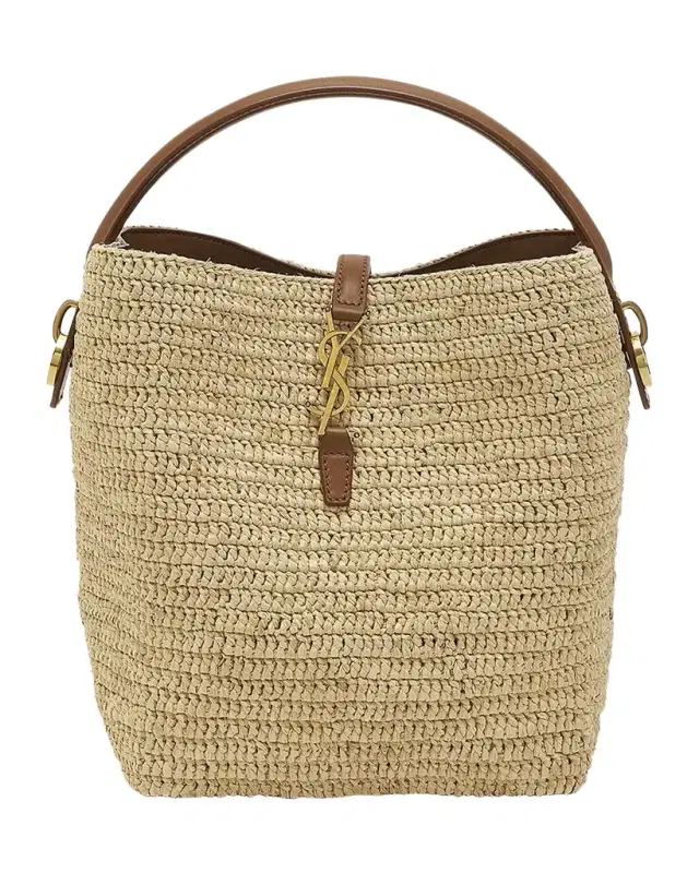 Saint Laurent Le 37 Raffia Bucket Bag