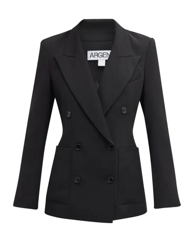ARGENT Chelsea Double-Breasted Stretch Crepe Blazer