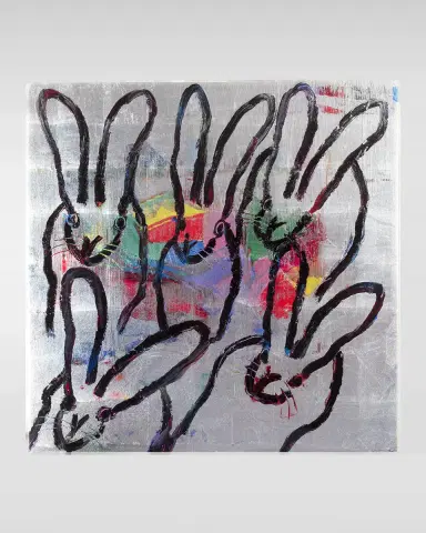 Hunt Slonem Color Burst Bunnies Placemat | Thumbnail 2