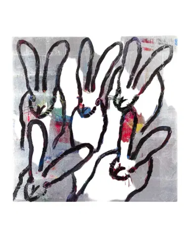 Hunt Slonem Color Burst Bunnies Placemat | Thumbnail 1